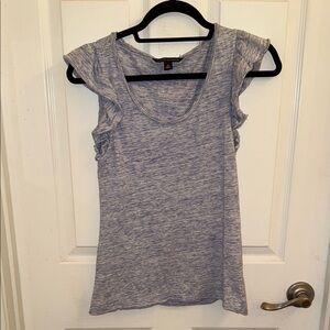 Banana Republic Blue Ruffled Cap Sleeve Tank Top